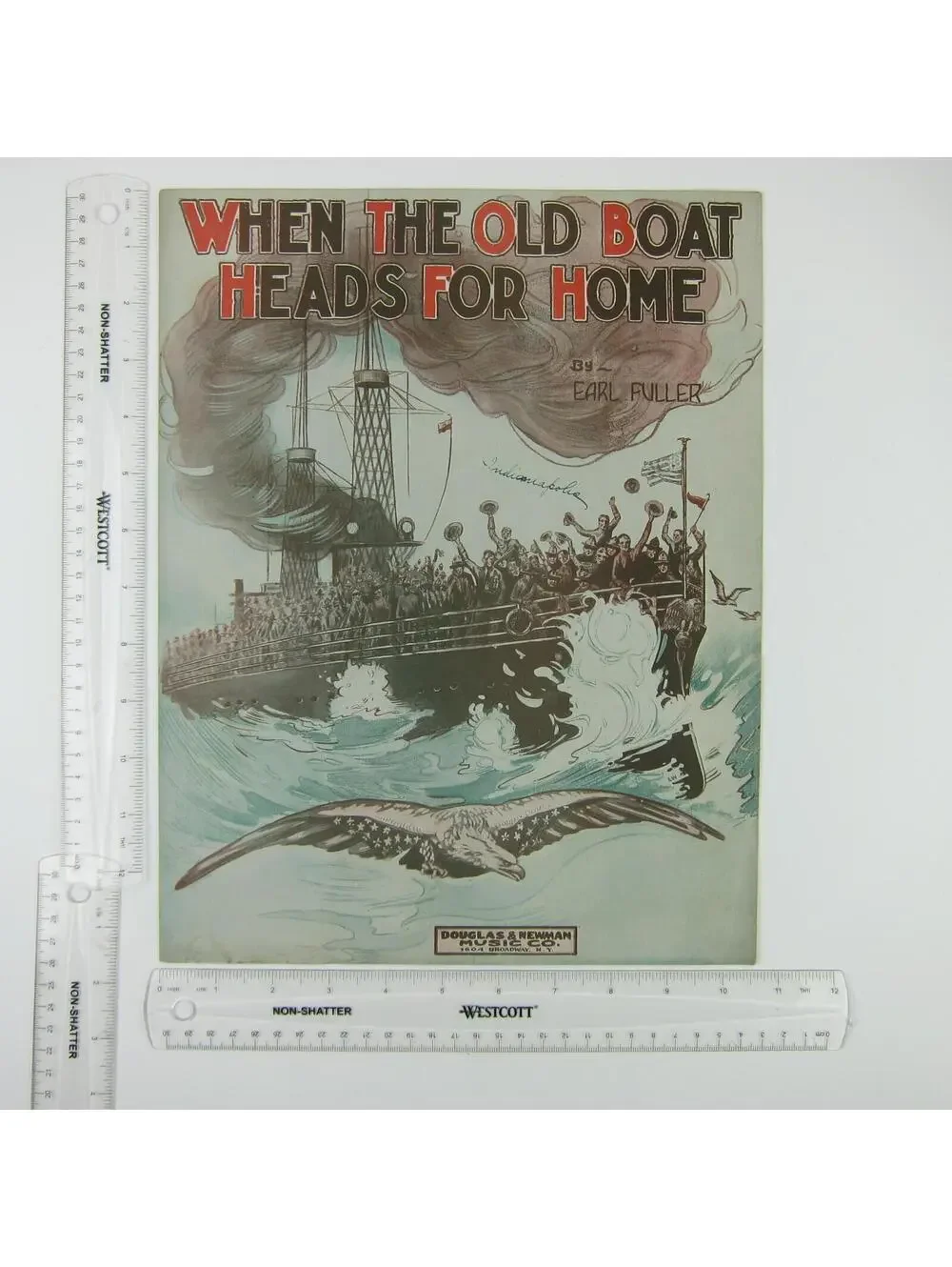Sheet Music When the Old Boat Heads for Home Patriotic WWI Fuller Antique 1918